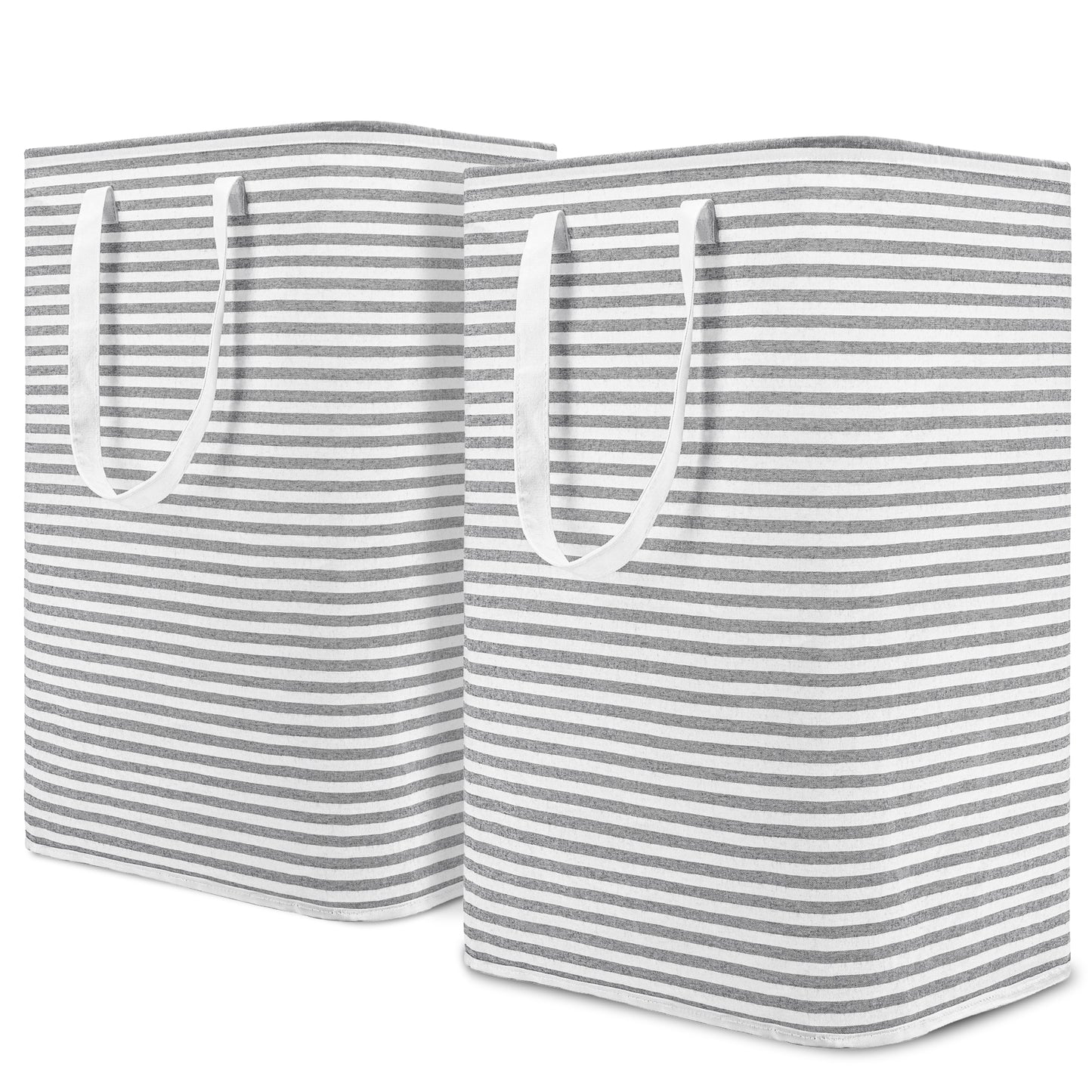 DOKEHOM Freestanding Laundry Hamper with Handle, Collapsible Large Cotton Storage Basket for Clothes