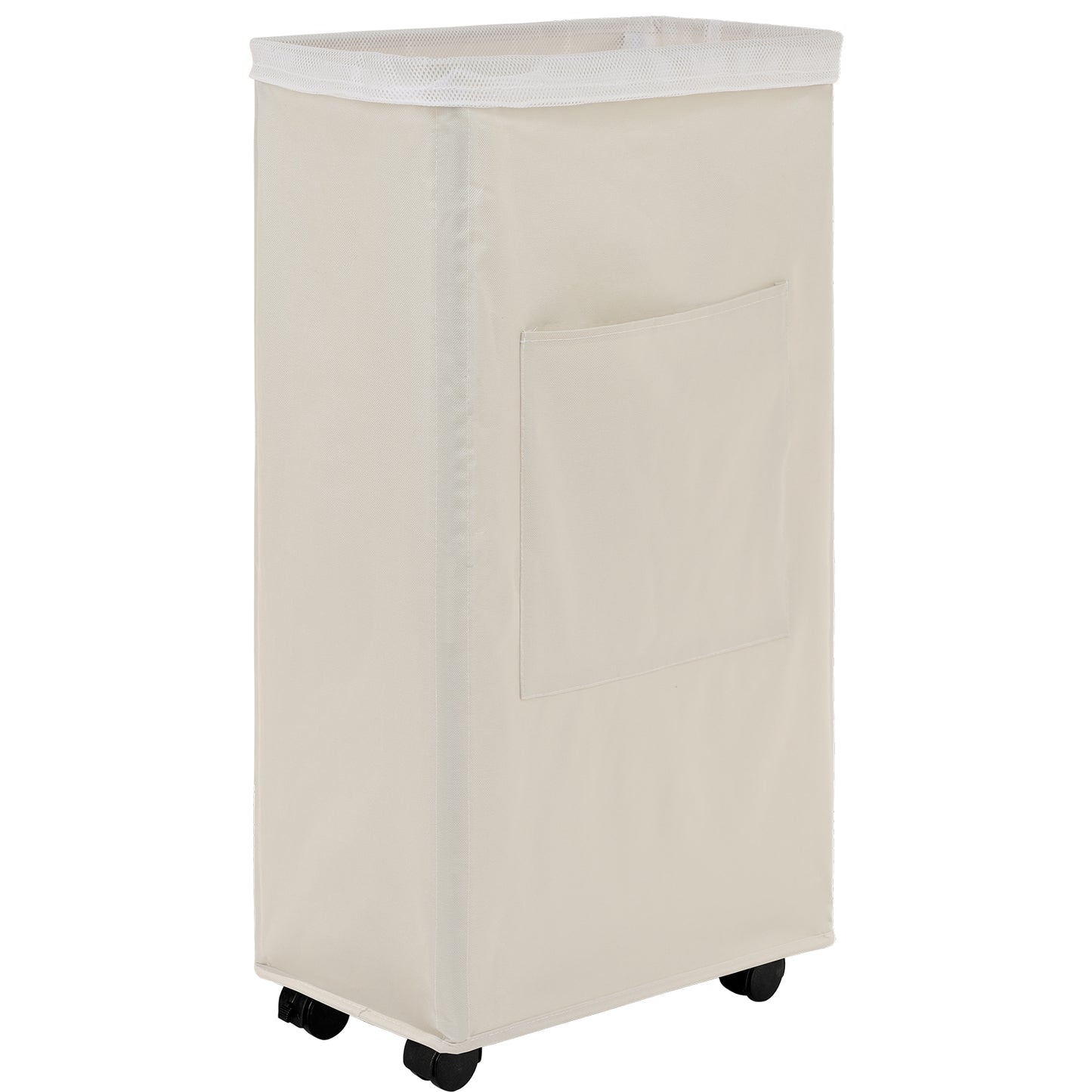 DOKEHOM Slim Wheeled Laundry Hamper with Removable Washing Bag, Beige