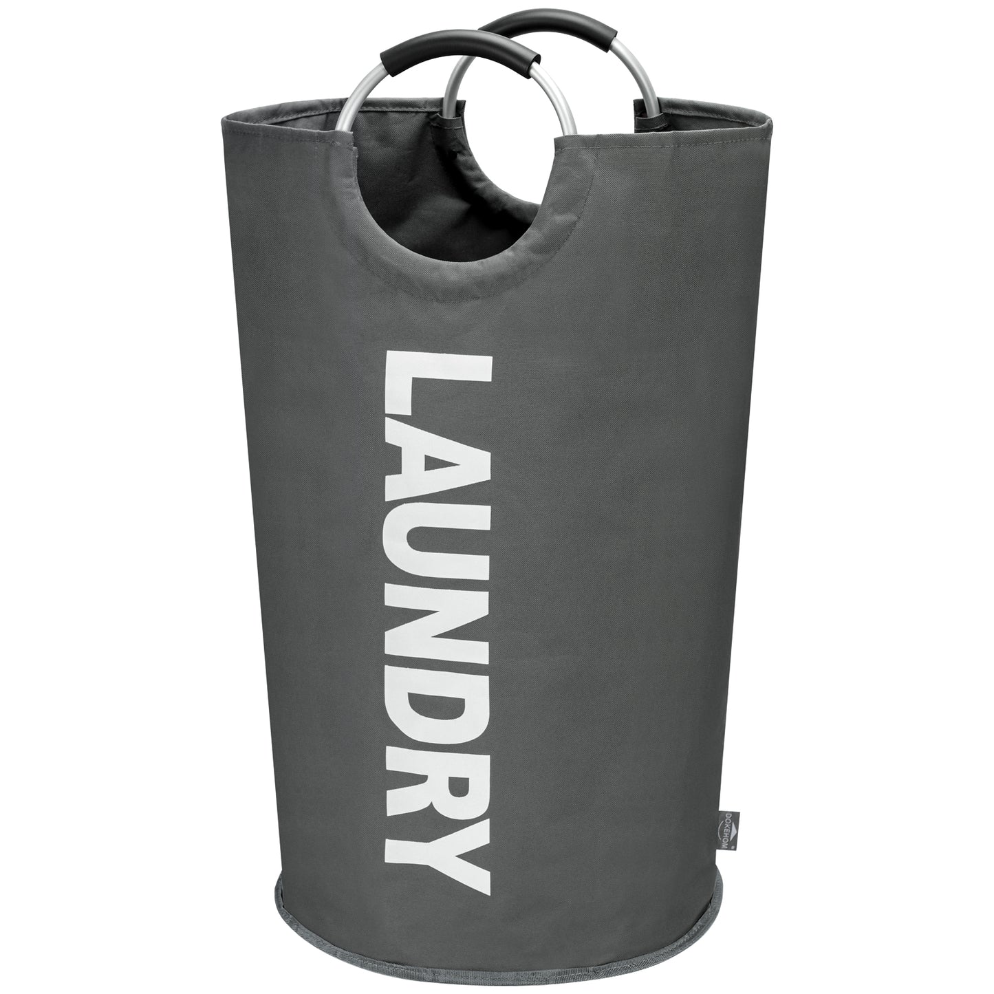 DOKEHOM 125L X-Large Laundry Basket, Collapsible Laundry Bag, Freestanding Tall Clothes Hamper, Foldable Washing Bin (Dark Grey)