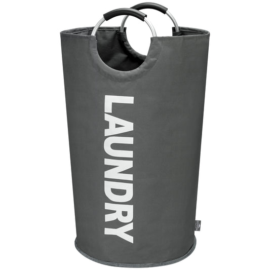 DOKEHOM 125L X-Large Laundry Basket, Collapsible Laundry Bag, Freestanding Tall Clothes Hamper, Foldable Washing Bin (Dark Grey)