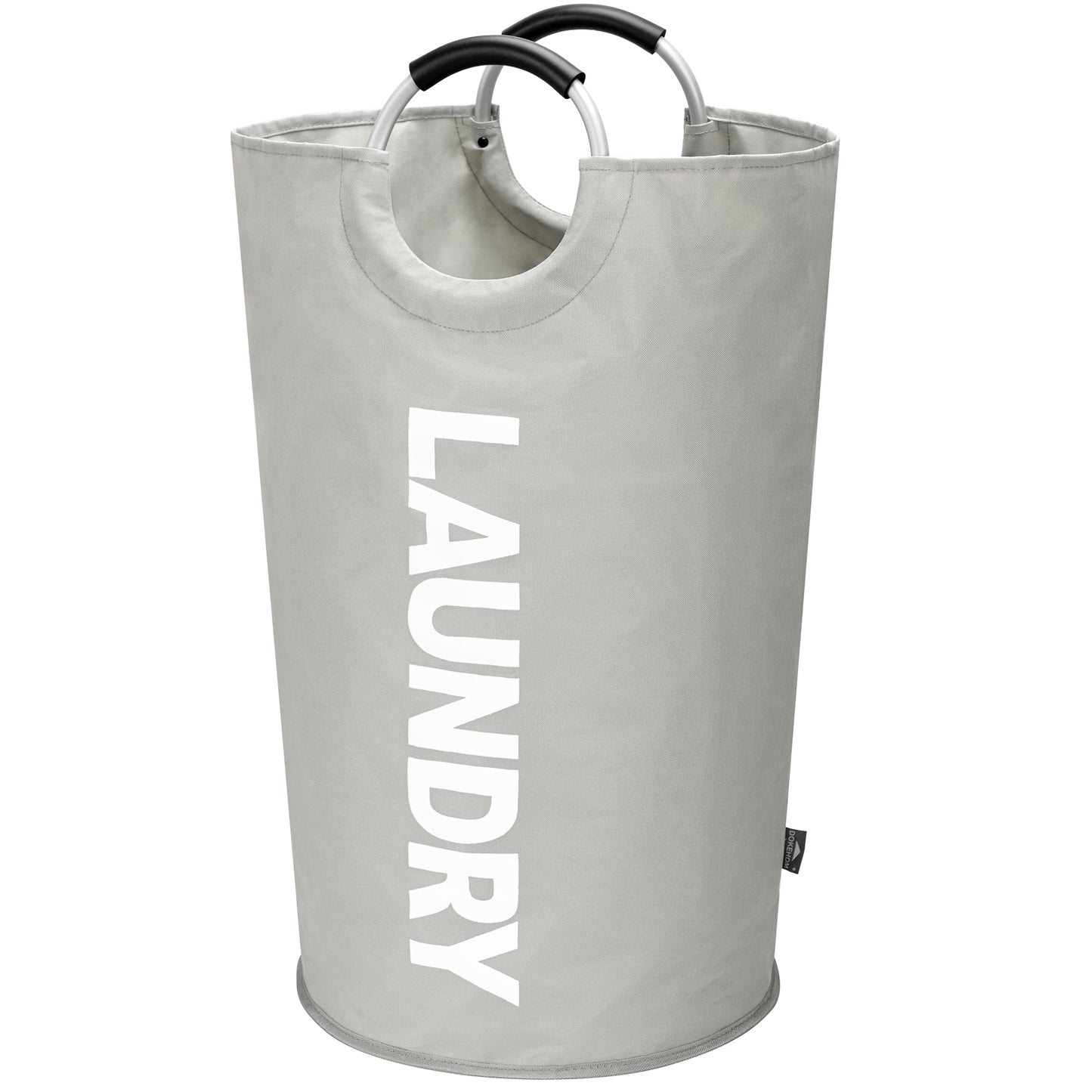 DOKEHOM 90L/125L/160L Large Laundry Basket, Collapsible Laundry Bag, Freestanding Tall Clothes Hamper, Foldable Washing Bin (Grey)