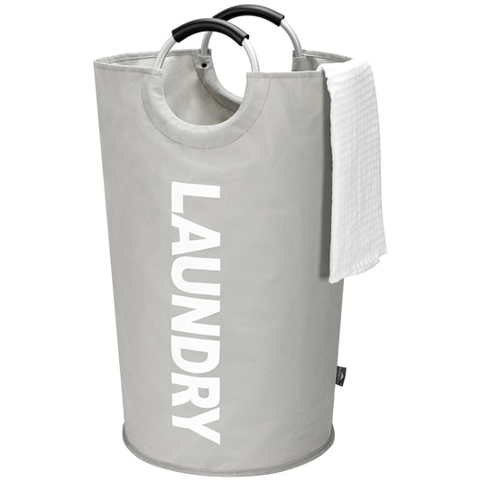 DOKEHOM 125L X-Large Collapsible Washing Laundry Basket Bag (7 Colors) for Bedroom, Fabric (Grey, XL)