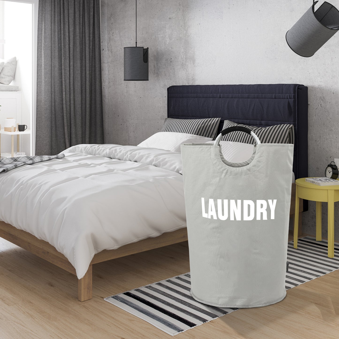DOKEHOM 160L XX-Large Laundry Basket (7 Colors), Collapsible Laundry Bag, Foldable Laundry Hamper, Folding Washing Bin (Grey, XXL)