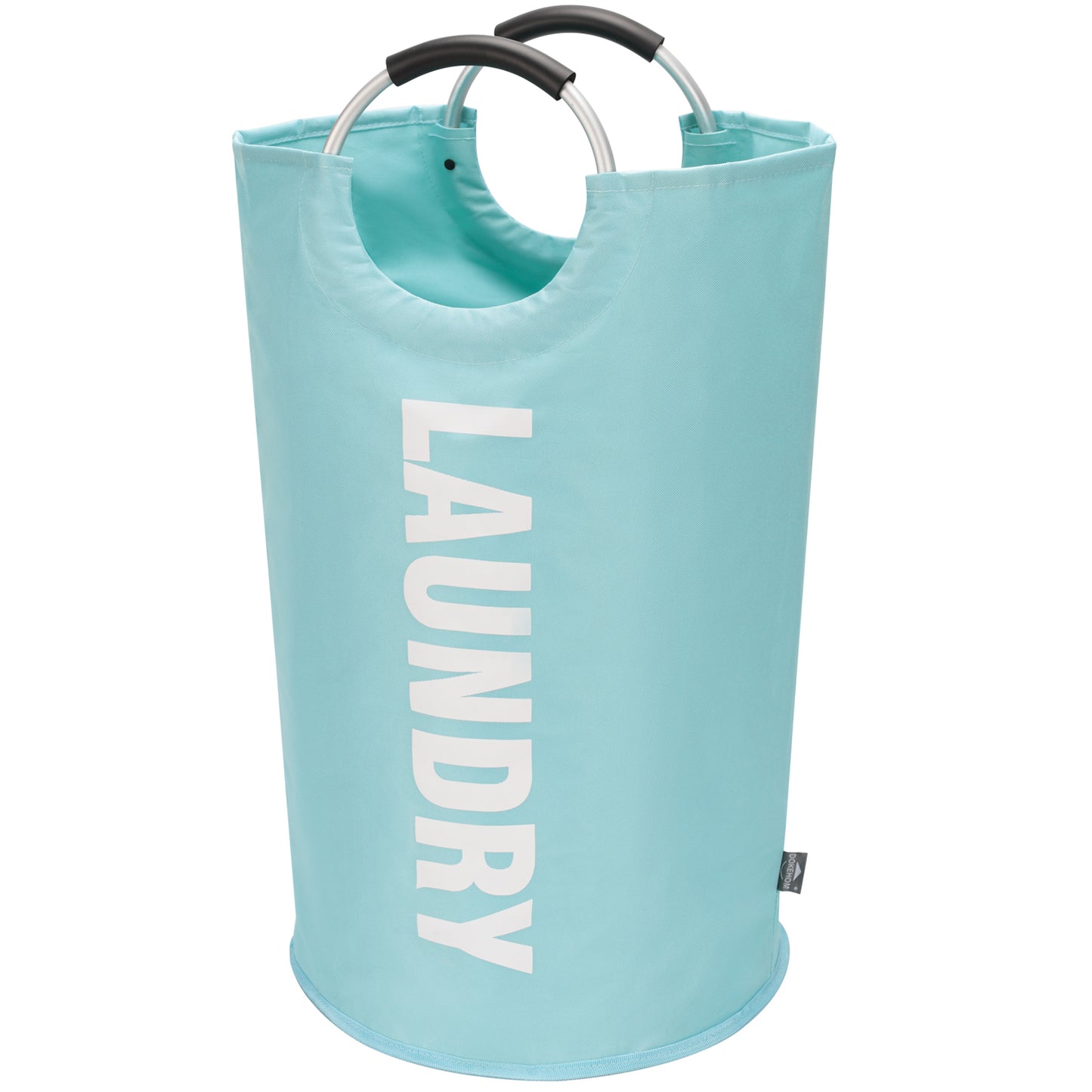 DOKEHOM 90L/125L Large Laundry Basket, Collapsible Laundry Bag, Freestanding Tall Clothes Hamper, Foldable Washing Bin (Light Blue)