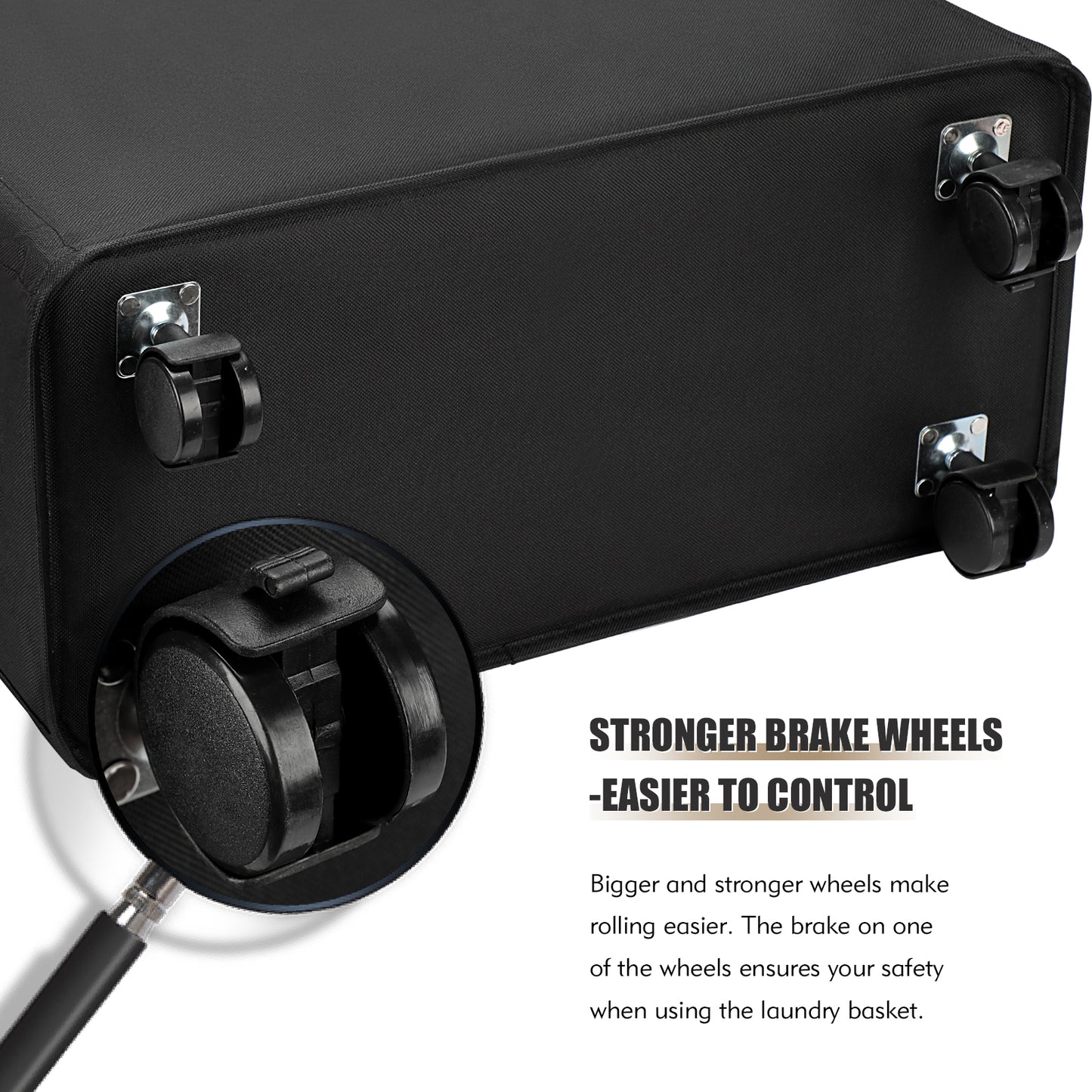 DOKEHOM 29-Inches Enlarged Slim Laundry Basket with Removable Wash Bag on Wheels, Collapsible Rolling Laundry Hamper, Foldable Narrow Corner Clothes Storage Bins (Black)