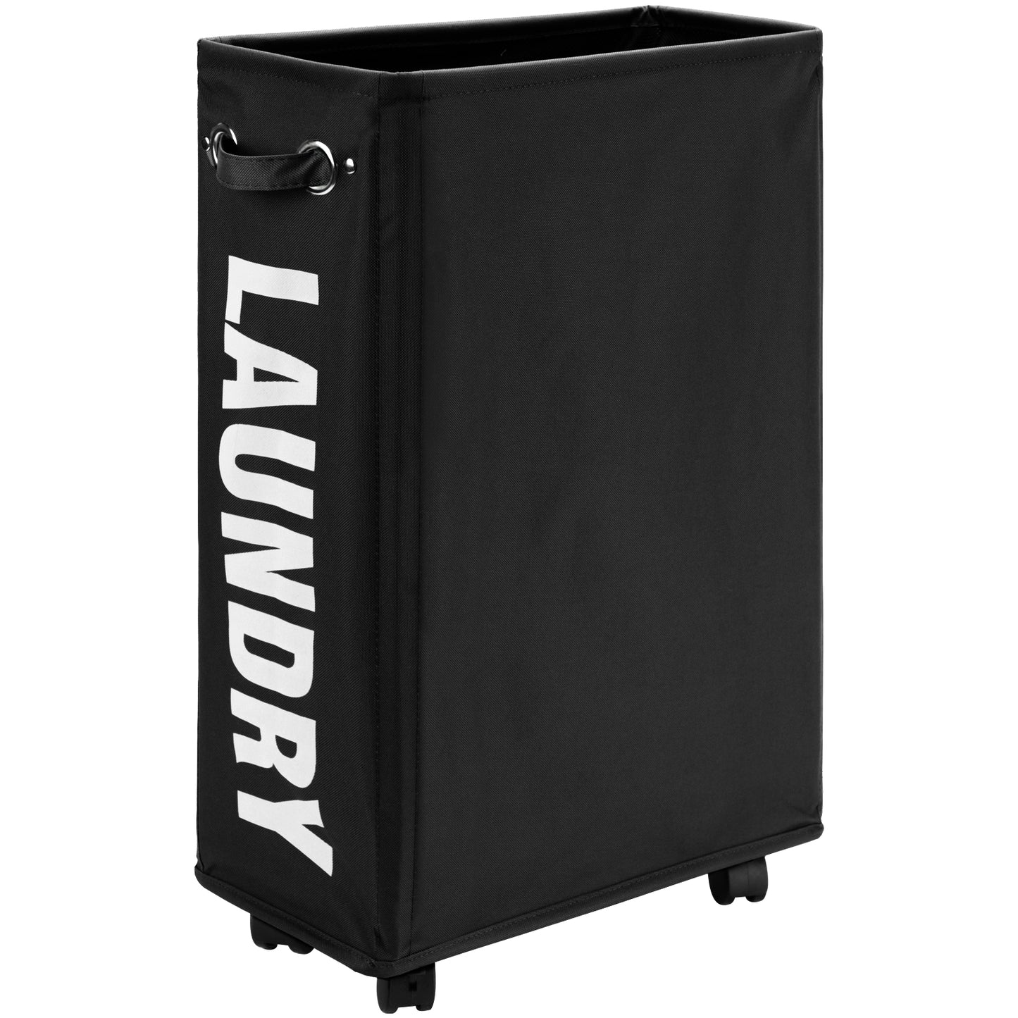 DOKEHOM Laundry Basket on Wheels, Collapsible Rolling Laundry Hamper, Foldable Corner Clothes Storage Bins