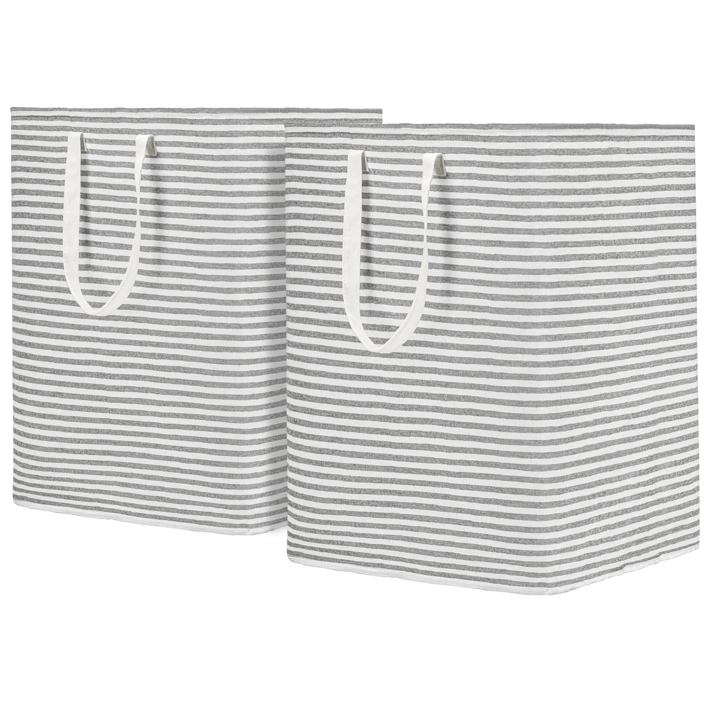 DOKEHOM 120L [2 Pack] Freestanding Laundry Hamper with Handle, Collapsible Extra Large Cotton Storage Basket for Clothes (Grey)