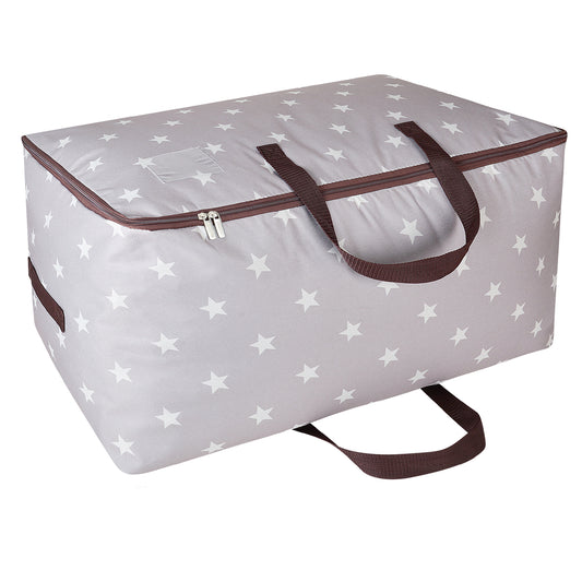 DOKEHOM 105L Large Underbed Clothes Storage Bag with Zip, Moisture proof (Grey)