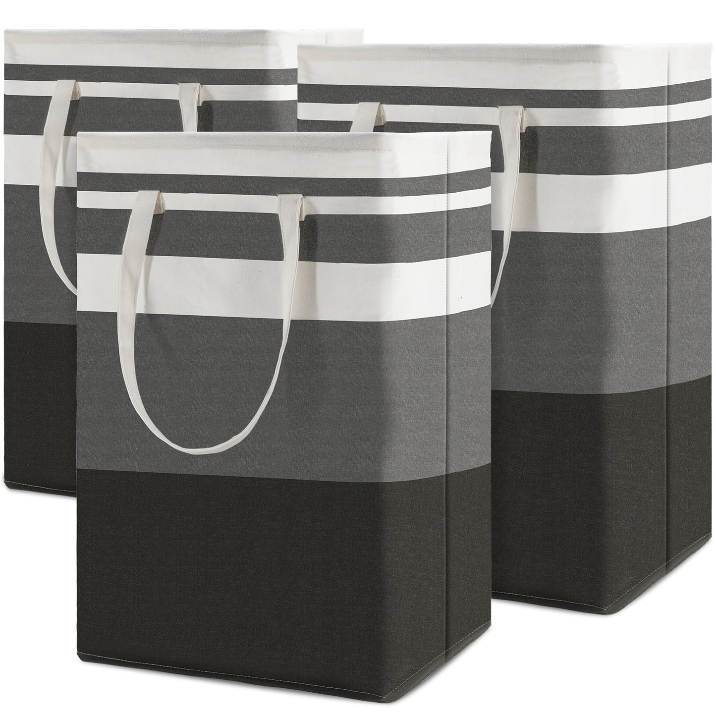 DOKEHOM 80L/120L Freestanding Laundry Hamper with Handle, Collapsible Large Cotton Storage Basket for Clothes